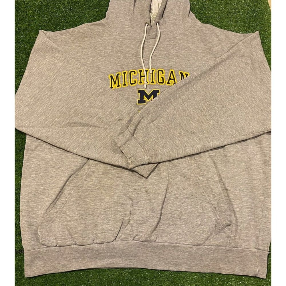 Vintage Cadre Athletic Michigan Wolverines arch hoodie sweatshirt XXL XL gray - Picture 9 of 13